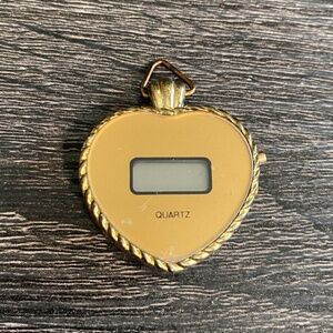 Vintage Jacques Carpentier Digital Quartz Heart Watch Necklace Pendant No Chain
